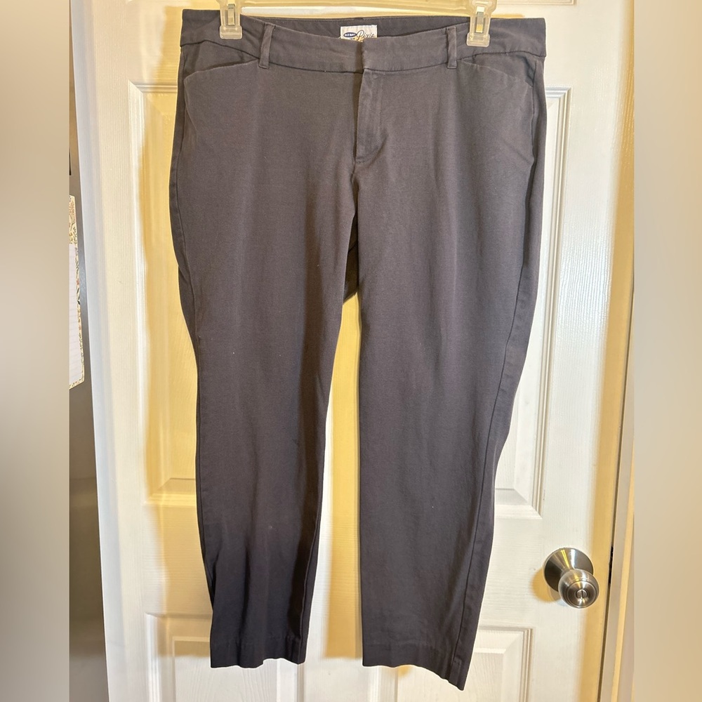 Old Navy Grey Stretch Business Casual Office Work Ankle Pants